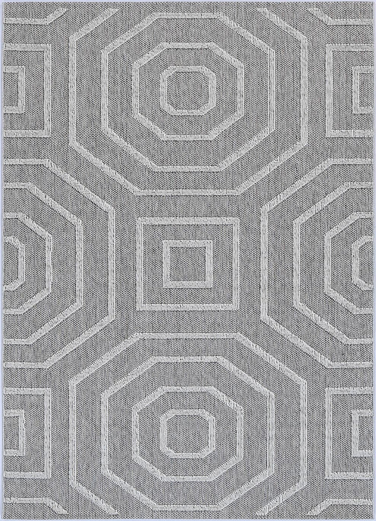 Vanuatu Devesi Grey Geometric Flatweave Rug