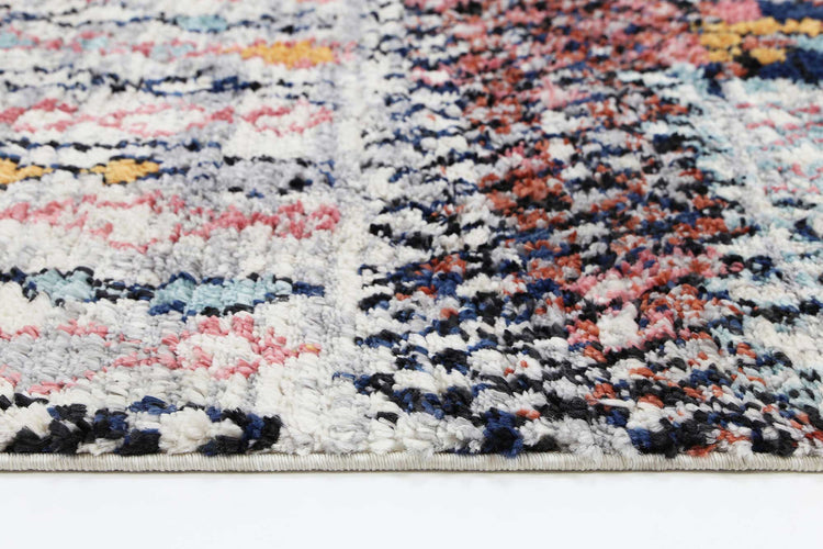 Boho Moroccan Fes Silver Pink Rug