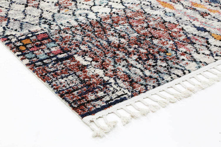 Boho Moroccan Fes Silver Pink Rug
