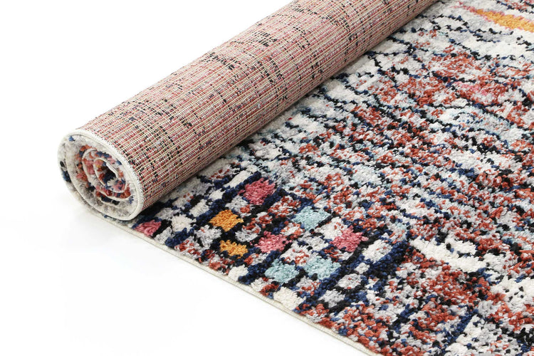 Boho Moroccan Fes Silver Pink Rug