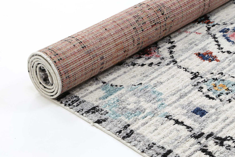 Boho Moroccan Taza White Rug