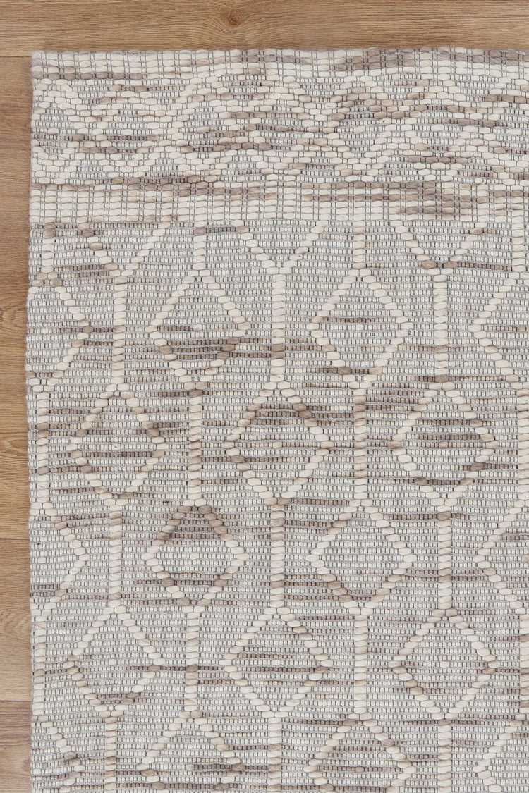 Copacabana Lattice Beige Wool Rug