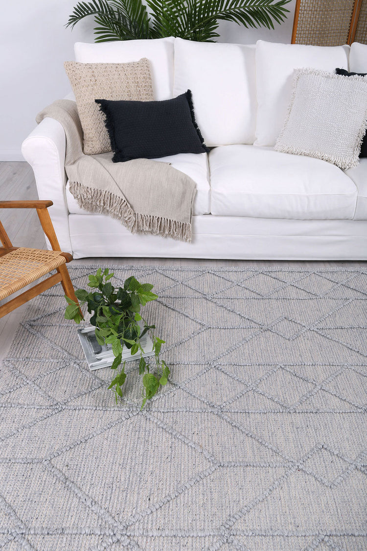 Himalaya Interweave Tribal Grey Wool Rug