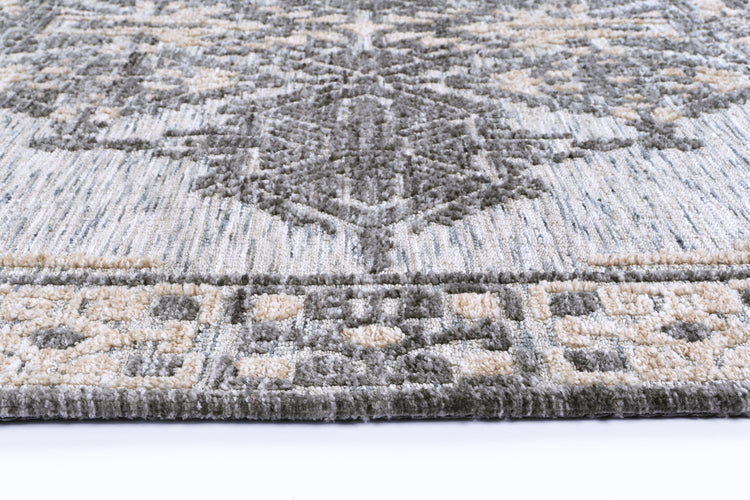 Amritsar Beas Charcoal & Beige Cotton Blend Rug