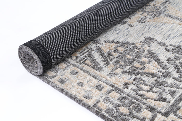 Amritsar Beas Charcoal & Beige Cotton Blend Rug