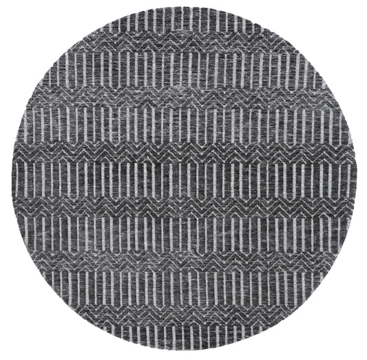 Amritsar Attari Grey Round Cotton Blend Rug