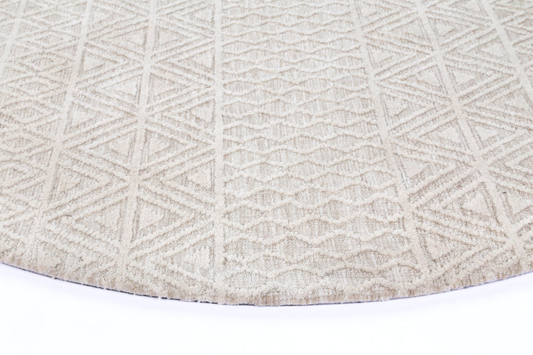 Amritsar Ramdass Cream Round Cotton Blend Rug