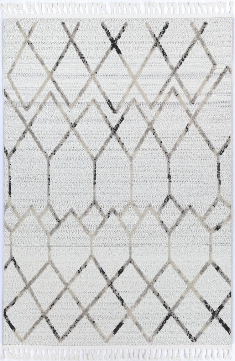 Ares Dorian Geometric Cream and Taupe Rug