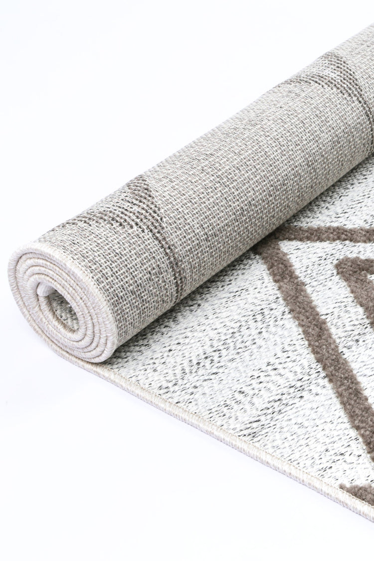 Ares Lelantine Geometric Cream and Brown Rug