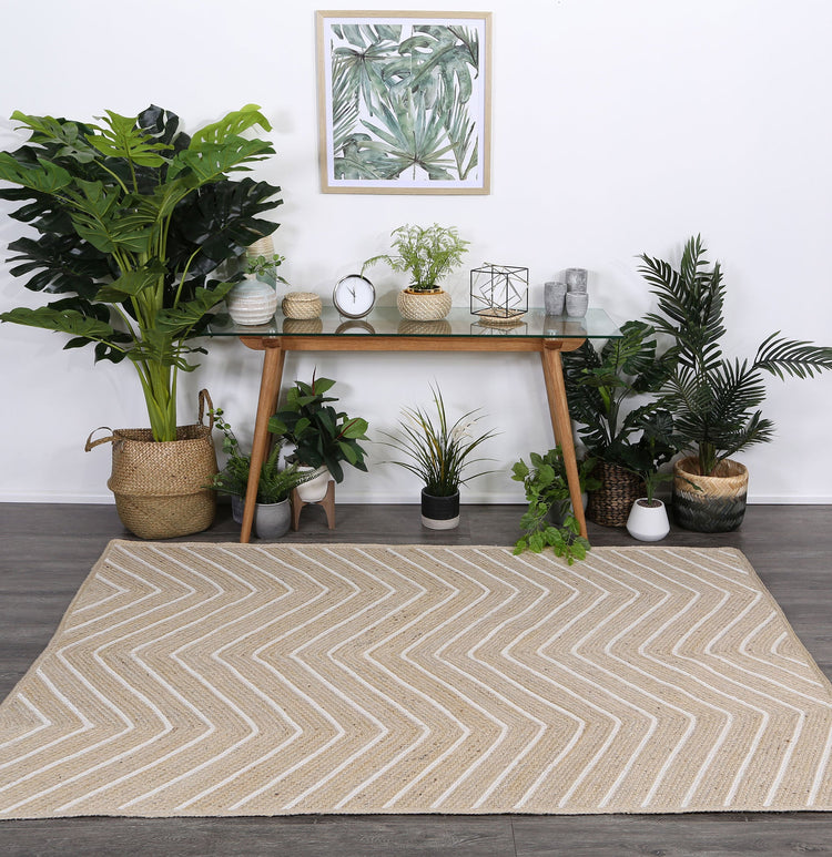 Artisan Light Beige Chevron Rug