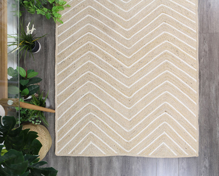 Artisan Light Beige Chevron Rug