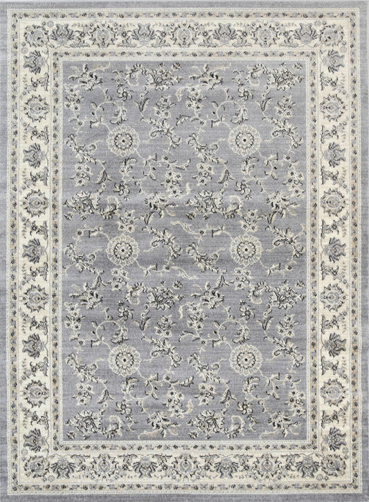 Arya Grey Cream Border Rug