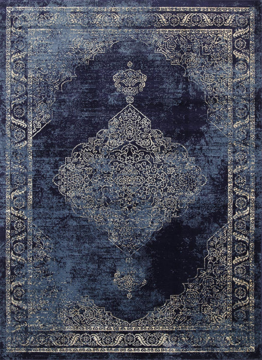 Arya Distressed Navy Rug