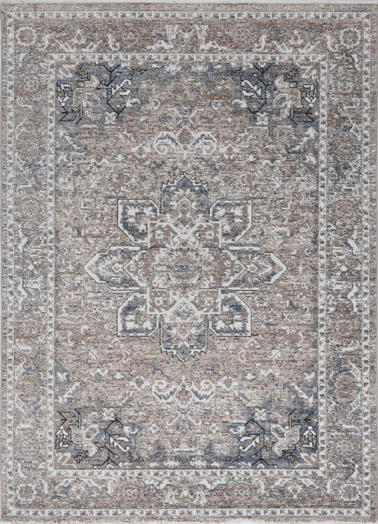 Baltimore Virginia Medallion Transitional Ash Rug