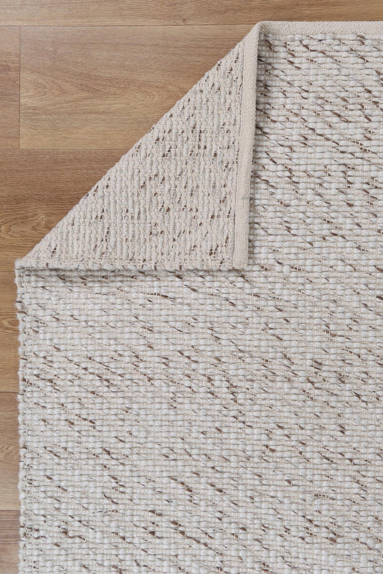 Basalt Beige Wool Blend Textured Rug