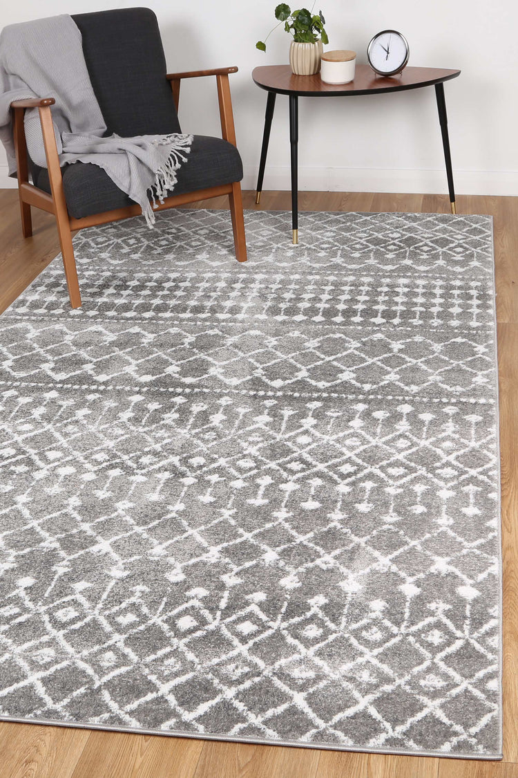 Bergen Repeats Grey and White Rug