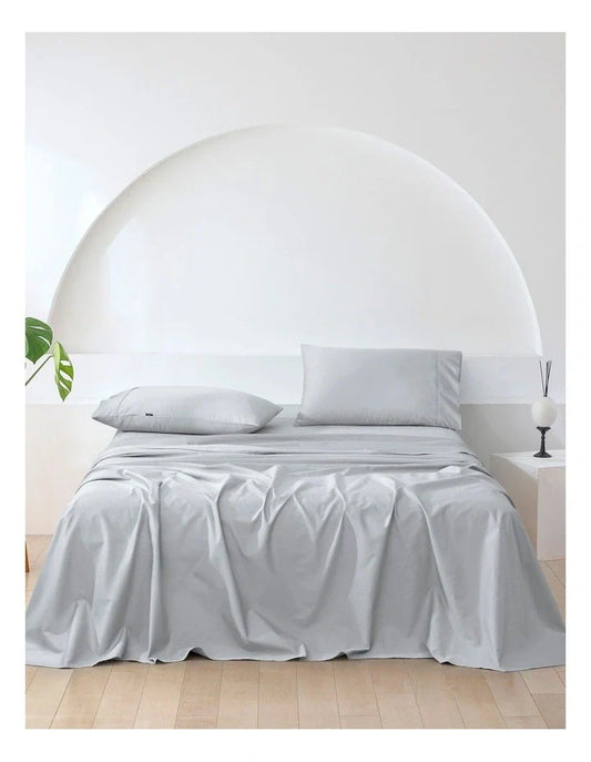 Fitted Bed Sheet Set - Silver (500 Thread Count)