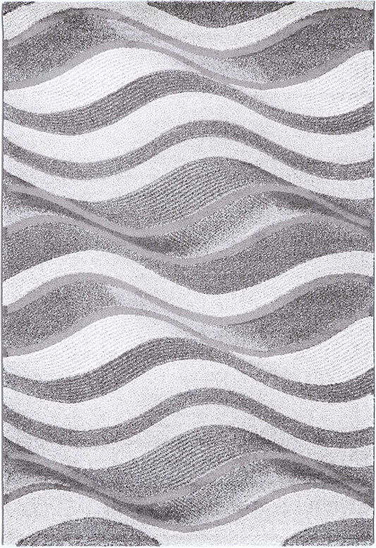 Chelsea Waves Grey Plush Rug