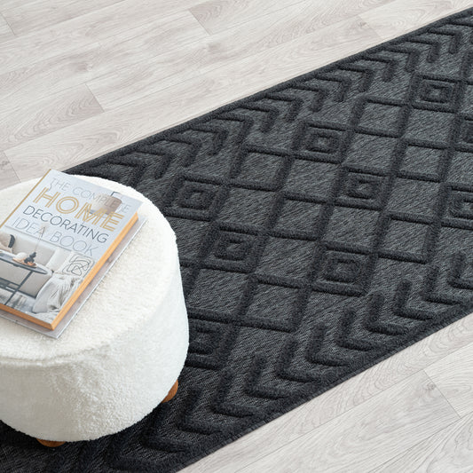 Calm 416 Charcoal Hallway Runner