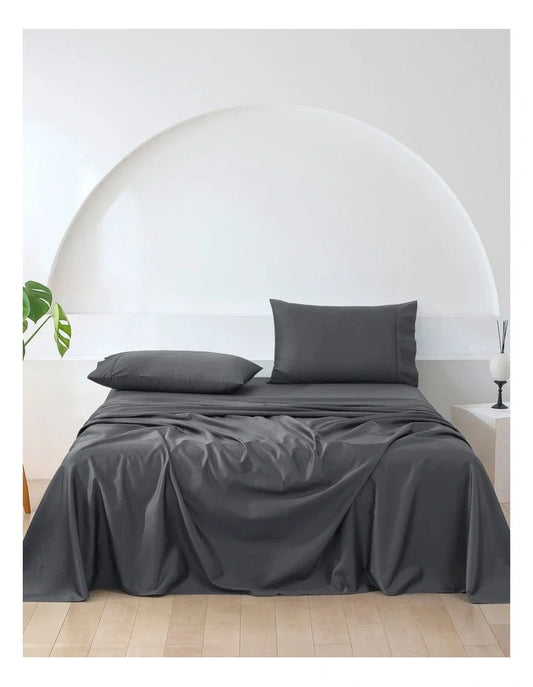 Fitted Bed Sheet Set - Charcoal (500 Thread Count)