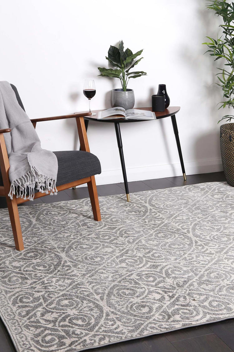 Delicate Katherine Grey & Ivory Rug