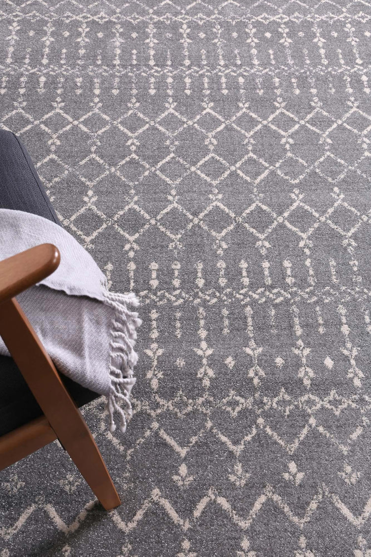 Delicate Cassiday Grey & Ivory Rug