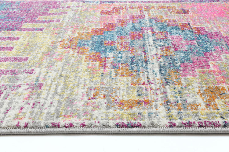 Delicate Ikat Multi Coloured Rug