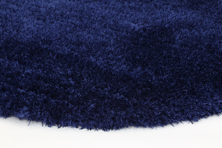 Flokati Super Soft Ultra Thick Navy Shaggy Round Rug