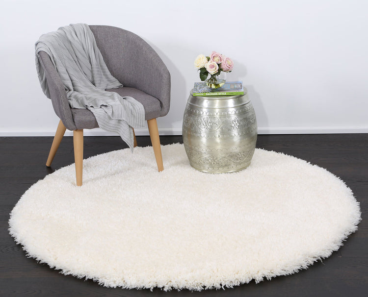 Flokati Super Soft Ultra Thick White Shaggy Round Rug