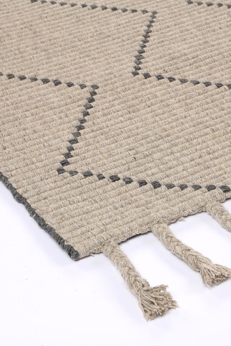 Goa Zig-Zag Wool Blend Ash Rug