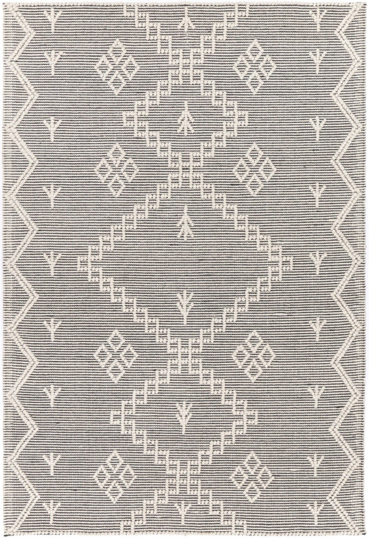 Goa Aztec Wool Blend Cream Rug (No Tassel)