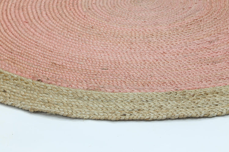 Hampton Centre Pink Jute Round Rug