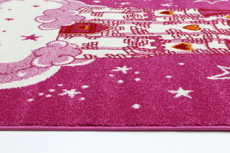 Happy Feet Princess Palace Pink Kids Rug