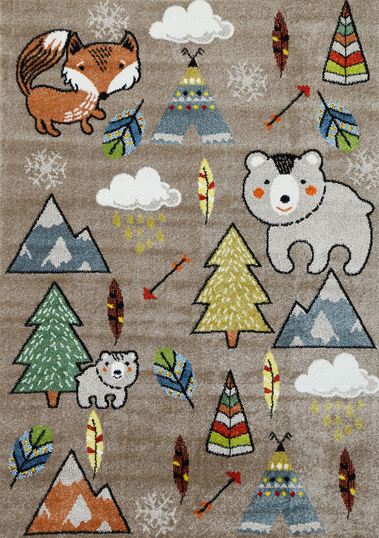 Happy Feet Mini Mountaineers Grey Kids Rug