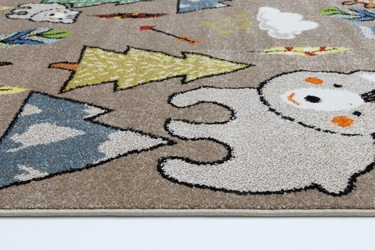 Happy Feet Mini Mountaineers Grey Kids Rug