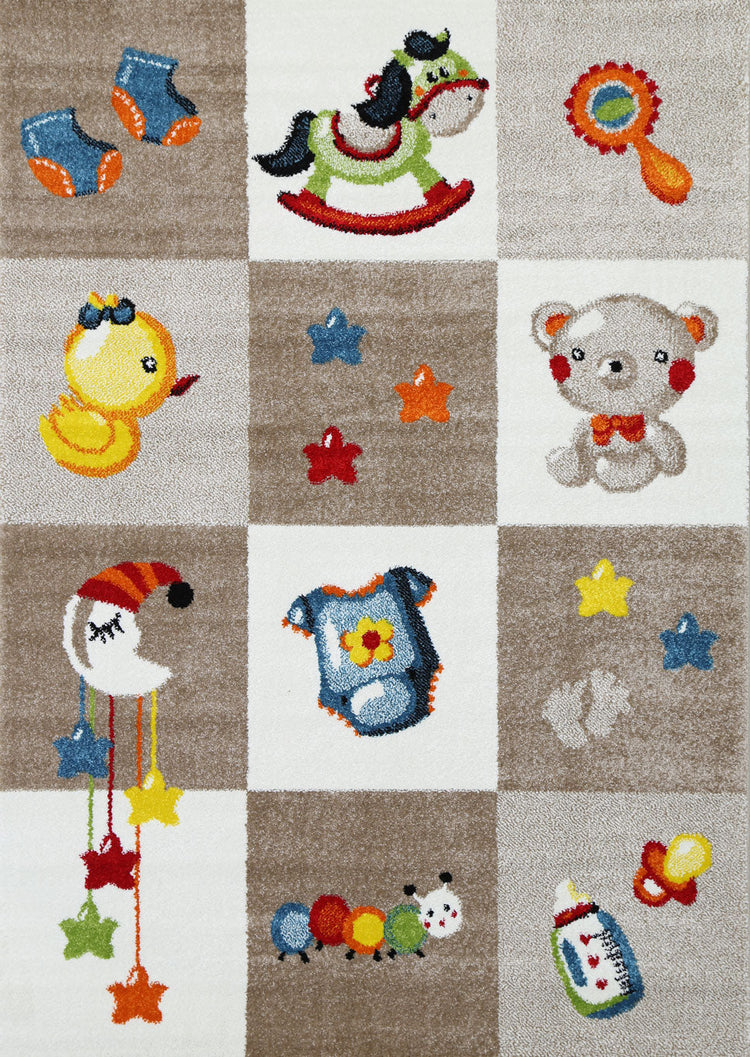 Happy Feet Bouncing Baby Grey Kids Rug