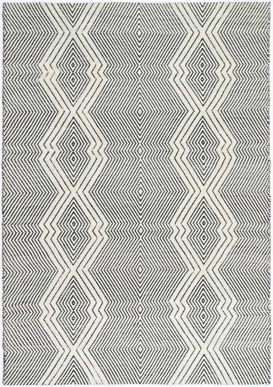 Himalaya Saw Tribal Ivory Wool  Rug