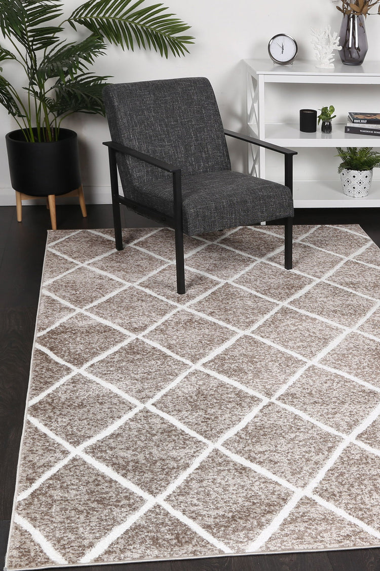 Kimberley Trellis Mocha Contemporary Rug