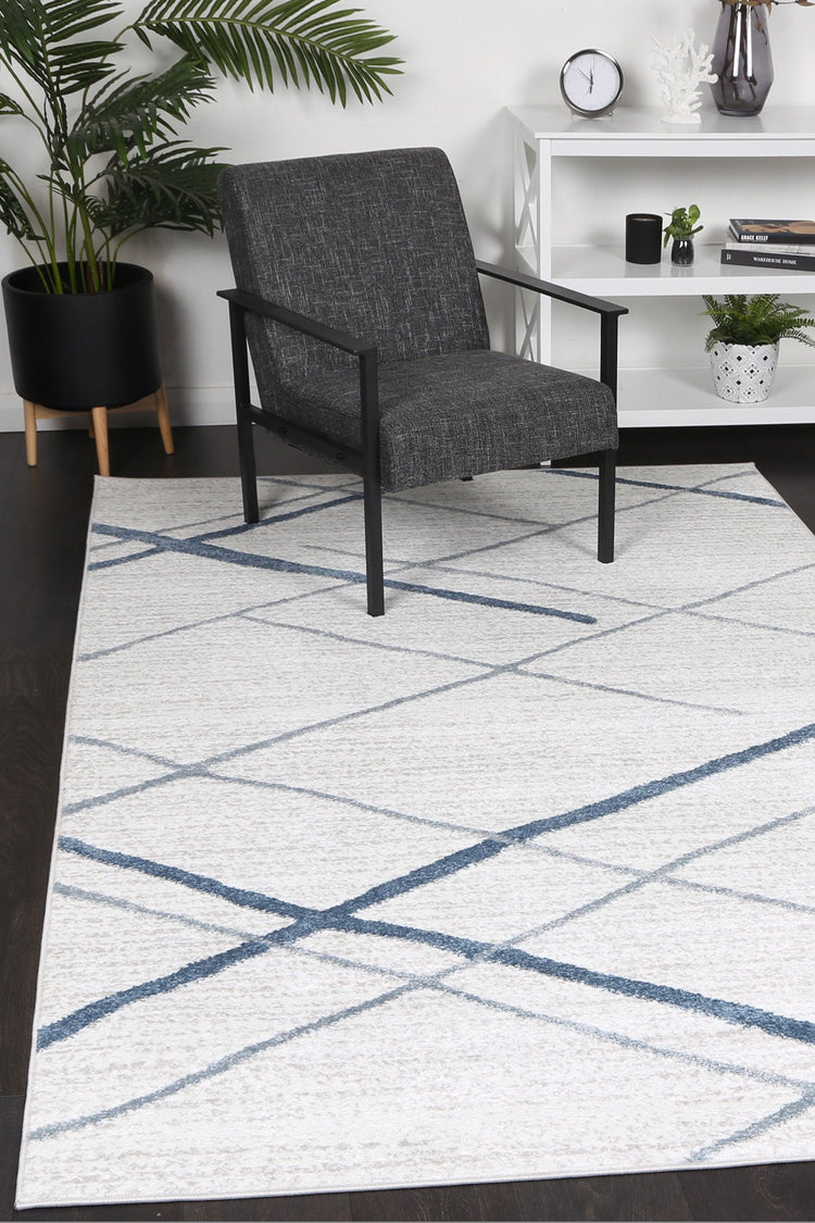 Kimberley Lattice Light Blue Contemporary Rug