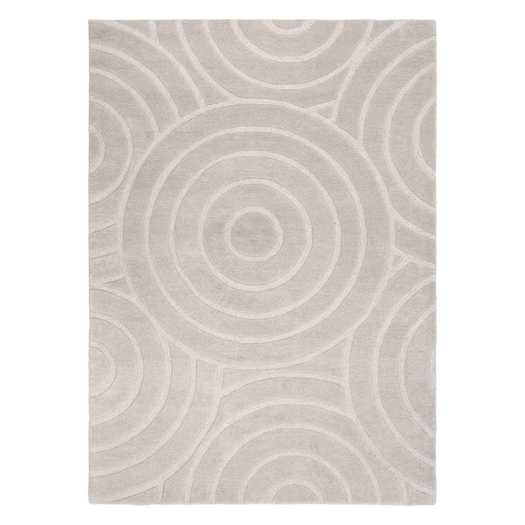 Les Nomades Ellipse Beige Wool Rug