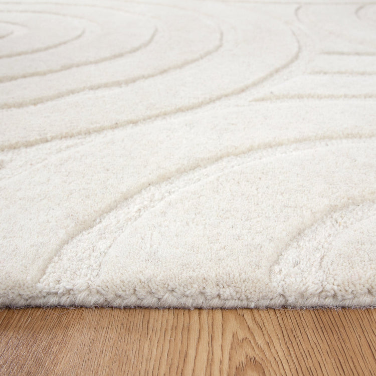 Les Nomades Ellipse Cream Wool Rug