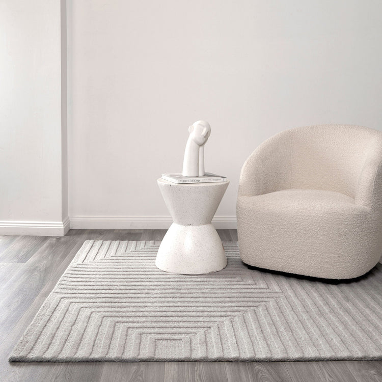 Les Nomades Felix Light Grey Wool Rug