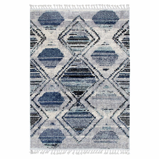 Mansour Diamond Blue Geometric Rug