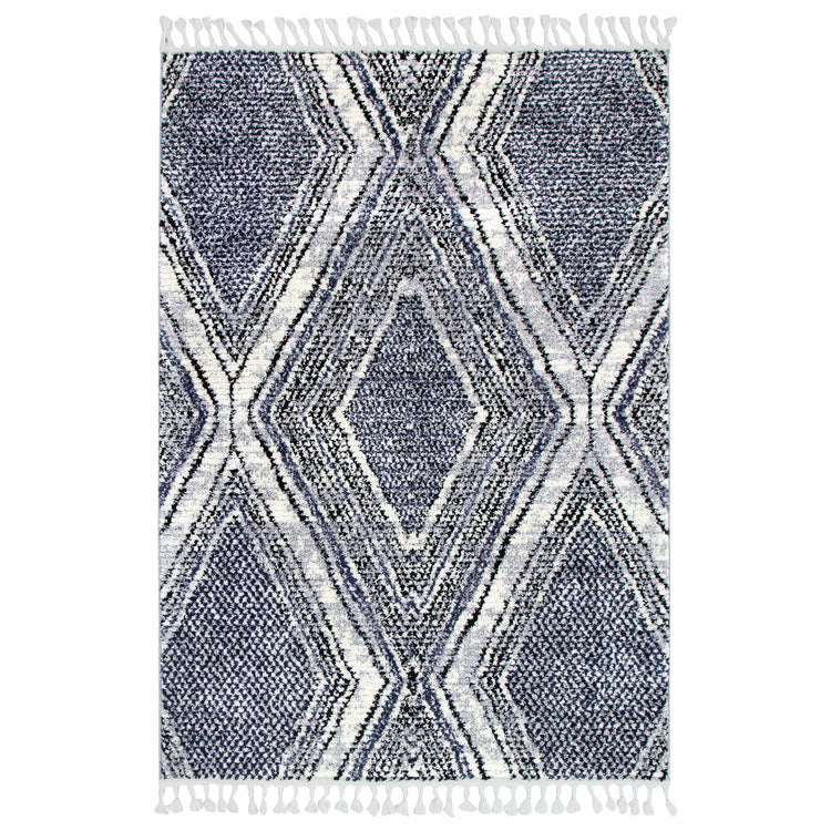 Mansour Harlequin Blue Geomteric Rug