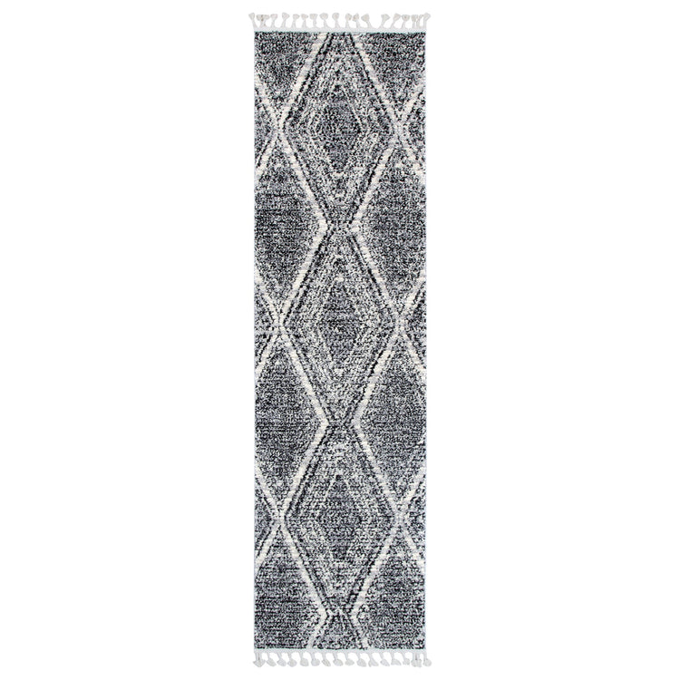 Mansour Harlequin Black & White Geometric Rug