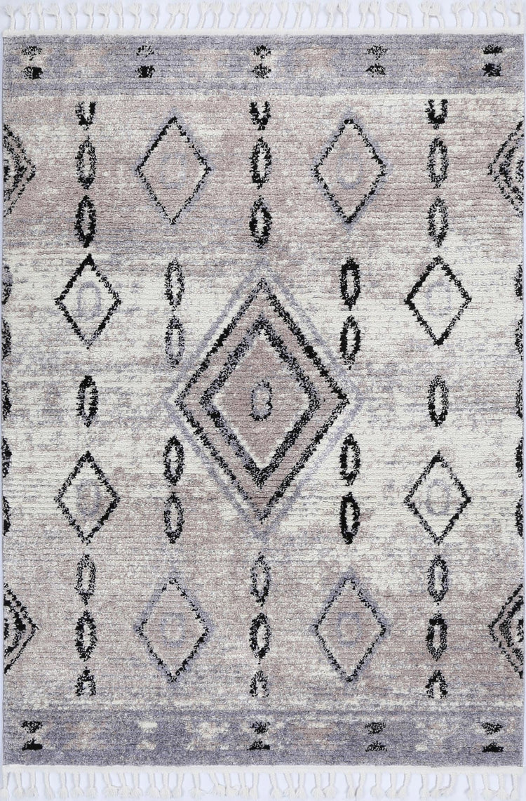 Moda Tribal Diamond Ash Rug (Morocco)