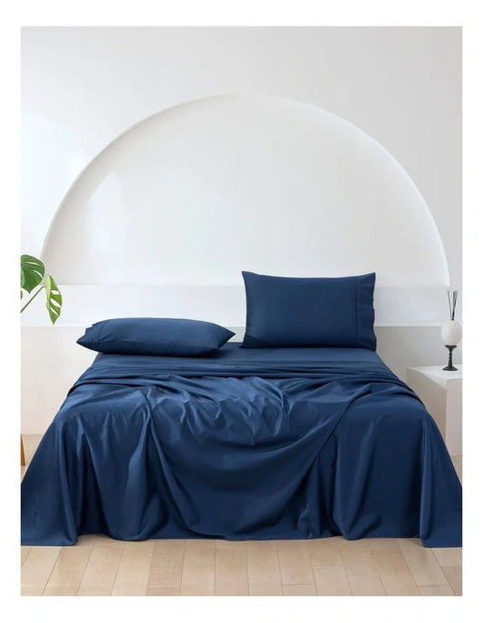 Fitted Bed Sheet Sets - Navy (500 Thread Count)