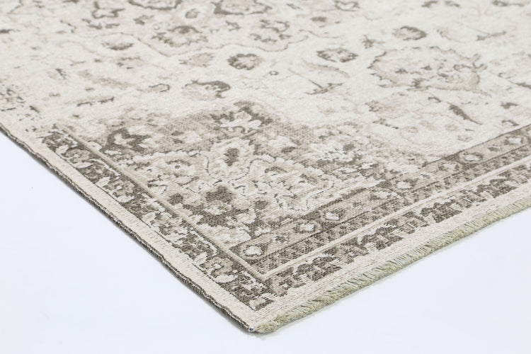 Rustic Medallion Ash Transitional Rug