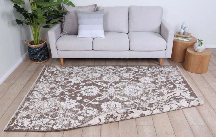 Rustic Vineyard Beige Contemporary Rug