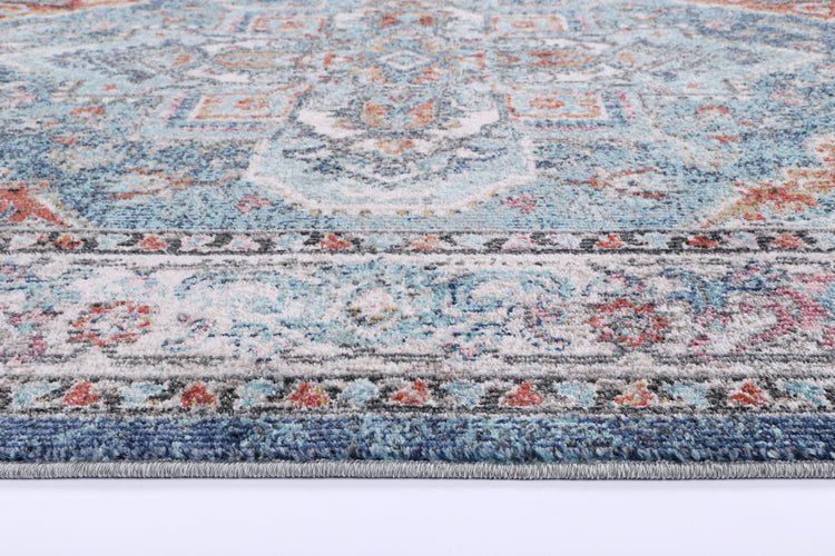 Salsa Maykel Blue & Terracotta Transitional Rug